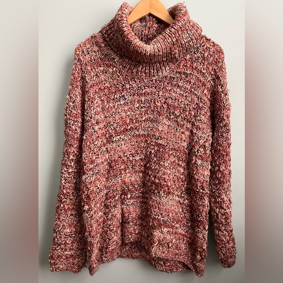 Elsamanda Made In Italy Chunky Knit Relaxed Turtleneck Sweater Size M - Picture 2 of 5